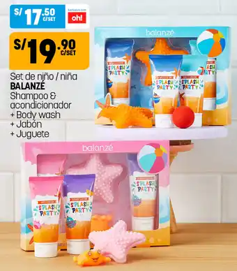 Plaza Vea Set de Niño / Niña Balanzé Shampoo & Acondicionador +Body Wash +Jabón +Juguete oferta