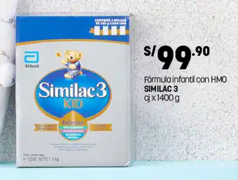 Plaza Vea Fórmula Infantil con HMO Similac 3 1400g oferta