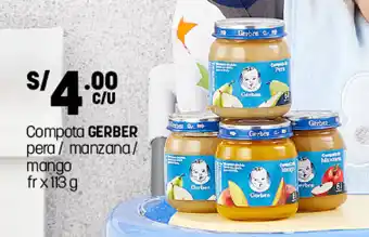 Plaza Vea Compota Gerber Pera / Manzana / Mango 113g oferta