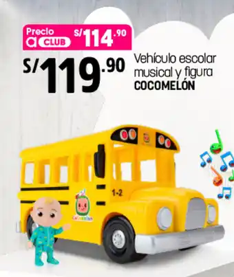 Plaza Vea Vehículo Escolar Musical y Figura Cocomelón oferta