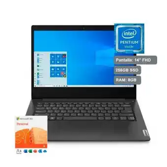 Hiraoka Laptop lenovo ideapad 3i 14" intel pentium silver n5030 256gb ssd 8gb ram + microsoft 365 personal (esd) - 15 meses oferta