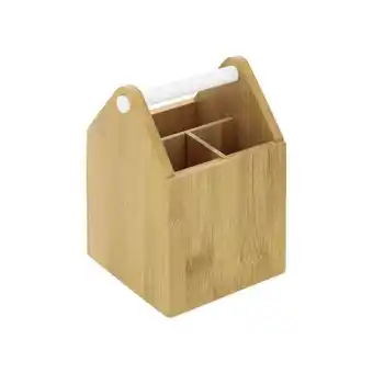 Casaideas Porta lápices madera bambú con manilla 10x10x15 cm oferta