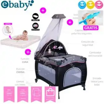 Linio Cuna corral mecedora para bebes sally eb... oferta
