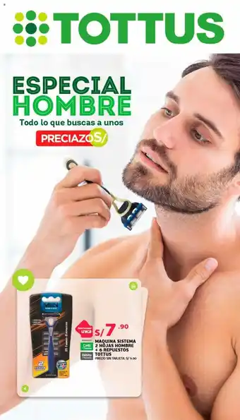 Tottus Maquina Sistema 2 Hojas Hombre + 6 Repuestos Tottus oferta