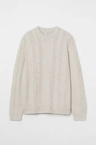 H&M Chompa tejida en punto trenzado relaxed fit oferta