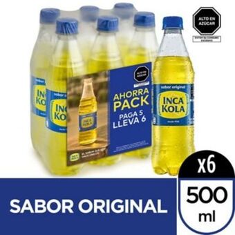 Tottus Six pack gaseosa inca kola 500 ml oferta
