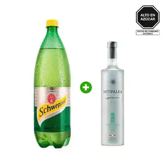 Tottus Pisco intipalka italia 750 ml + schweppes ginger ale x 1.5 lt oferta