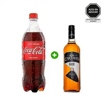 Tottus Ron cartavio black 750 ml + coca cola 1 lt oferta
