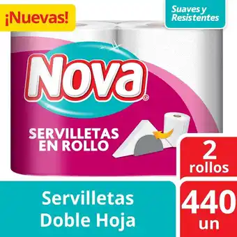 Tottus Servilleta nova doble hoja rollo 2 unidades oferta