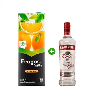 Tottus Smirnoff red 700 ml + frugos naranja 1.5 lt oferta