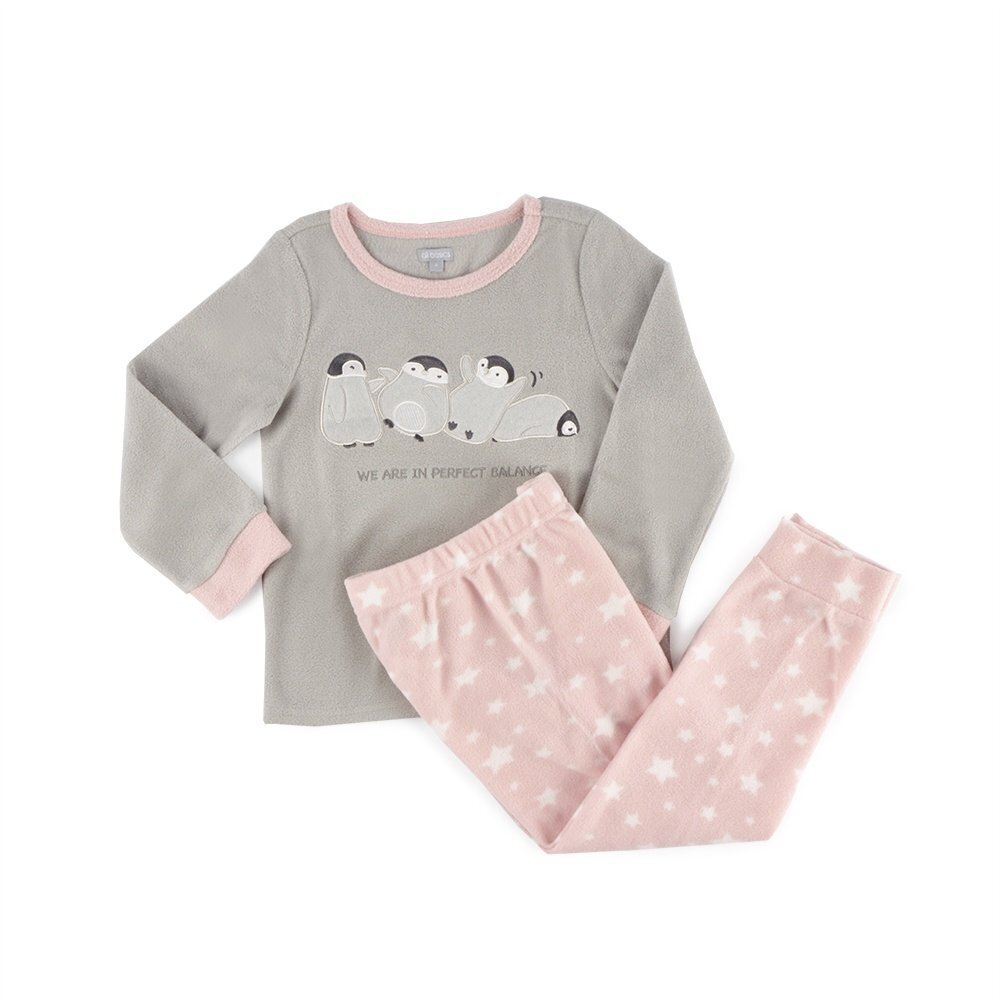 Tottus Pijama polar niña talla 2 rosado gris oferta