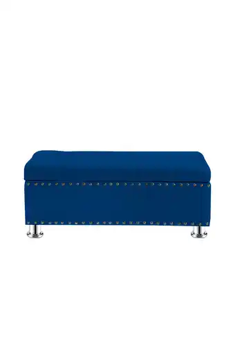 Tiendas EFE Baúl tapizado mavisac camila 1.5 plaza - azul marino oferta