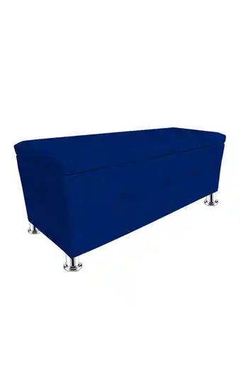 Baúl tapizado mavisac valvin 1.5 plaza - azul eléctrico