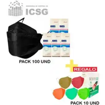 Linio Mascarilla kn95 fish negro x100 unidades... oferta
