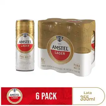 Vivanda Cerveza amstel lata 355ml paquete 6un oferta