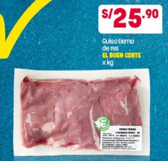 Plaza Vea Guiso tierno de res EL BUEN CORTE x kg oferta