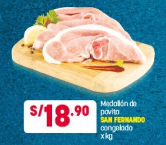 Plaza Vea Medallón de pavita SAN FERNANDO congelado x kg oferta