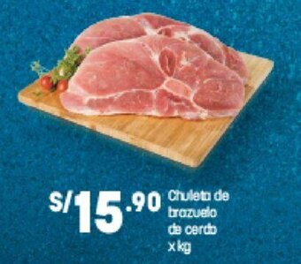 Plaza Vea Chuleta de brazuelo de cerdo x kg oferta