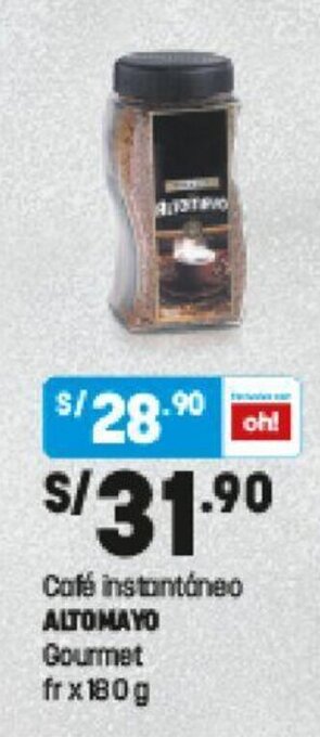 Plaza Vea Café instantáneo ALTOMAYO Gourmet fr x 180g oferta