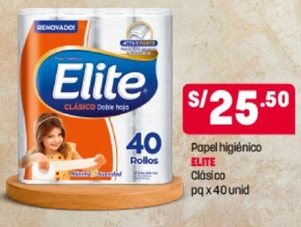 Plaza Vea Papel Higienico ELITE Clásico pq x 40 unid oferta