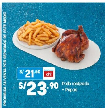 Plaza Vea Pollo rostizado + Papas oferta