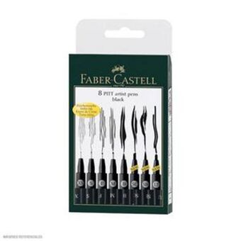 Tai Loy Set lapices pitt art pen x 8 negro faber-castell oferta