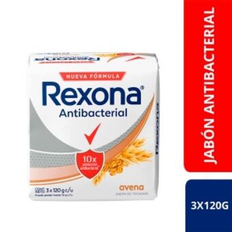 Mifarma Tripack jabón antibacterial rexona avena - pack 3 un oferta