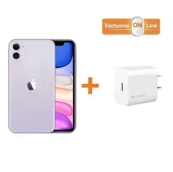 iShop Iphone 11 - 64gb - morado + cargador de pared mophie usb-c 18w - blanco  oferta