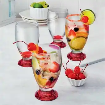 Avon Set x 4 vasos pie rojo oferta