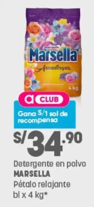 Plaza Vea Detergente en Polvo Marsella 4kg oferta