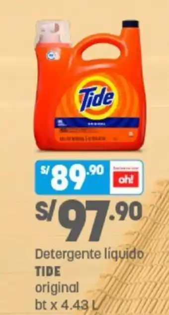 Plaza Vea Detergente Líquido Tide Original 4.43L oferta