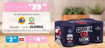 Plaza Vea Gloria Leche Evaporada entera 6 x 400g oferta