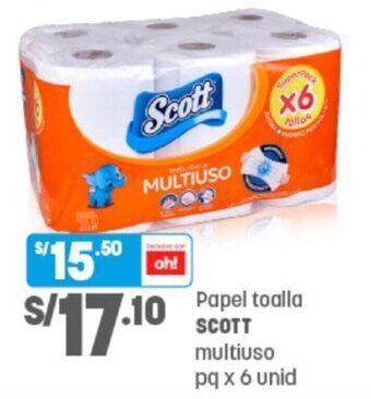 Plaza Vea Papel Toalla Multiuso Scott 6 unid oferta