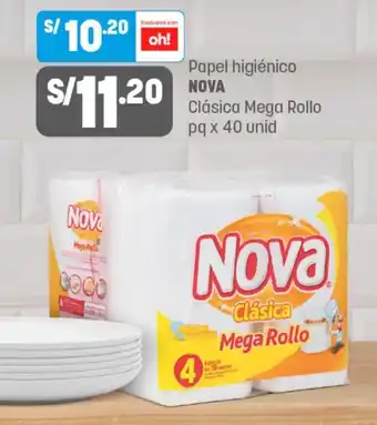 Plaza Vea Papel Higiénico Clásica Mega Rollo Nova 40 unid oferta
