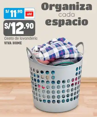 Plaza Vea Cesto de Lavanderia Viva Home oferta