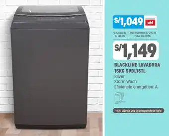 Plaza Vea Blackline Lavadora SPB15TL 15kg oferta