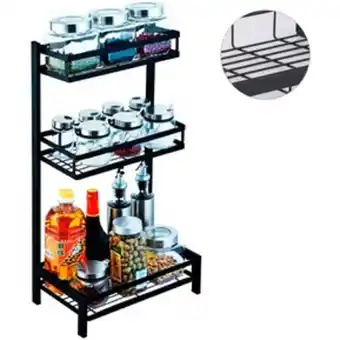 Linio Estante organizador 3 niveles negro oferta