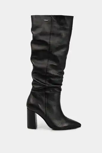 Vélez Botas tacón caña alta kaskai de cuero para mujer horma en punta oferta