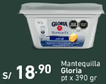 Plaza Vea Mantequilla Gloria 390gr oferta