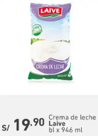 Plaza Vea Crema de Leche Laive 946ml oferta