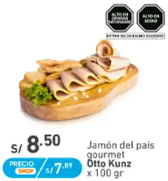 Plaza Vea Jamón del Pais Gourmet Otto Kunz 100gr oferta