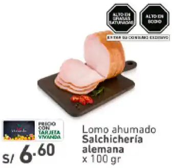 Plaza Vea Lomo Ahumado Salchichería Alemana 100gr oferta