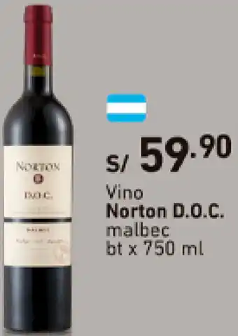 Plaza Vea Vino Norton D.O.C. Malbec 750ml oferta