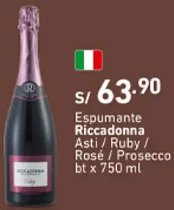 Plaza Vea Espumante Riccadonna Asti / Ruby / Rosé / Prosecco 750ml oferta