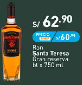 Plaza Vea Ron Santa Teresa Gran Reserva 750ml oferta