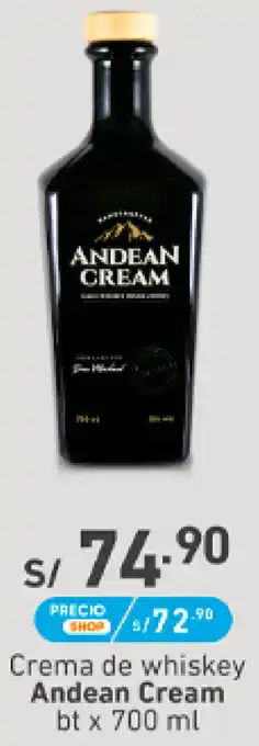 Plaza Vea Crema de Whisky Andean Cream 700ml oferta
