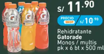 Plaza Vea Rehidratante Gatorade Monos / Multis 6 x 500ml oferta