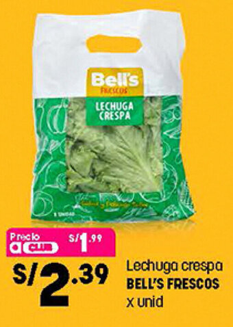 Plaza Vea Lechuga Crespa Bell's Frescos oferta