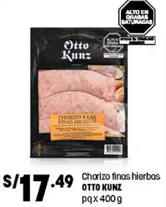 Plaza Vea Chorizo Finas Hierbas Otto Kunz 400g oferta