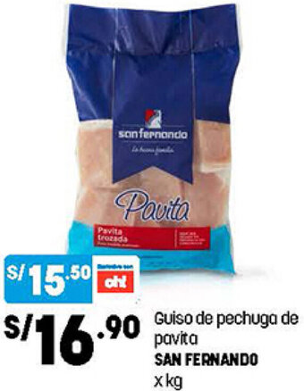 Plaza Vea Guiso de Pechuga de Pavita San Fernando oferta
